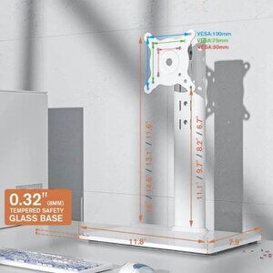 Single LCD Computer Monitor Free-Standing Desk Stand Riser for 13 inch to 32 inc